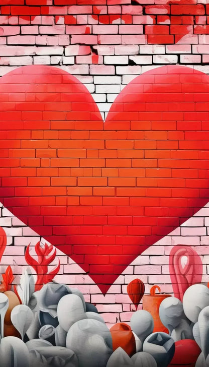 Graffitti Heart Iv 8’X14’ Ultracloth (96 X 168 Inch) Backdrop