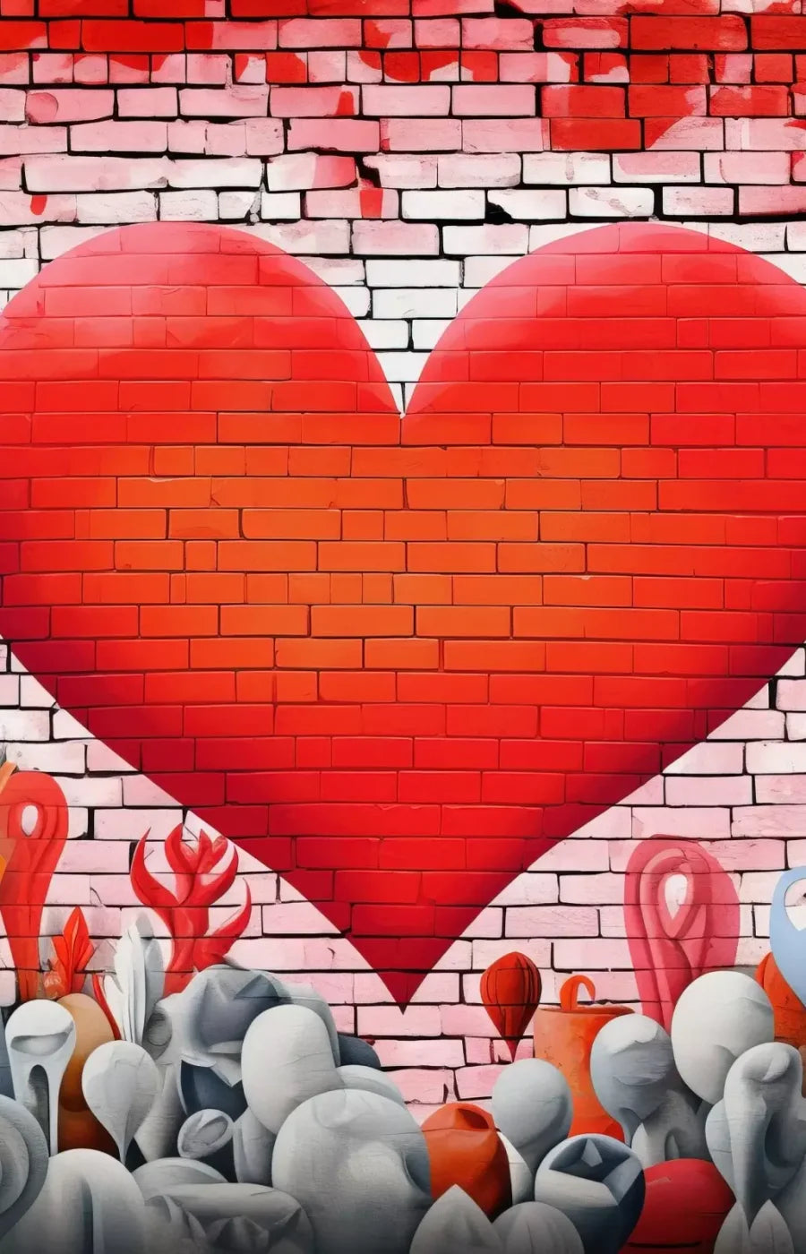 Graffitti Heart Iv 9’X14’ Ultracloth (108 X 168 Inch) Backdrop