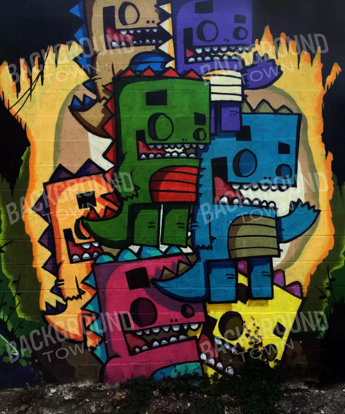 Multi-Color Urban Grunge Backdrop for Photography