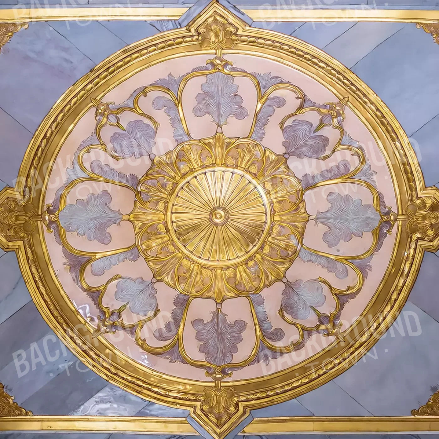 Grand Ballroom Medallion 10’X10’ Ultracloth (120 X Inch) Rubbermat Floor