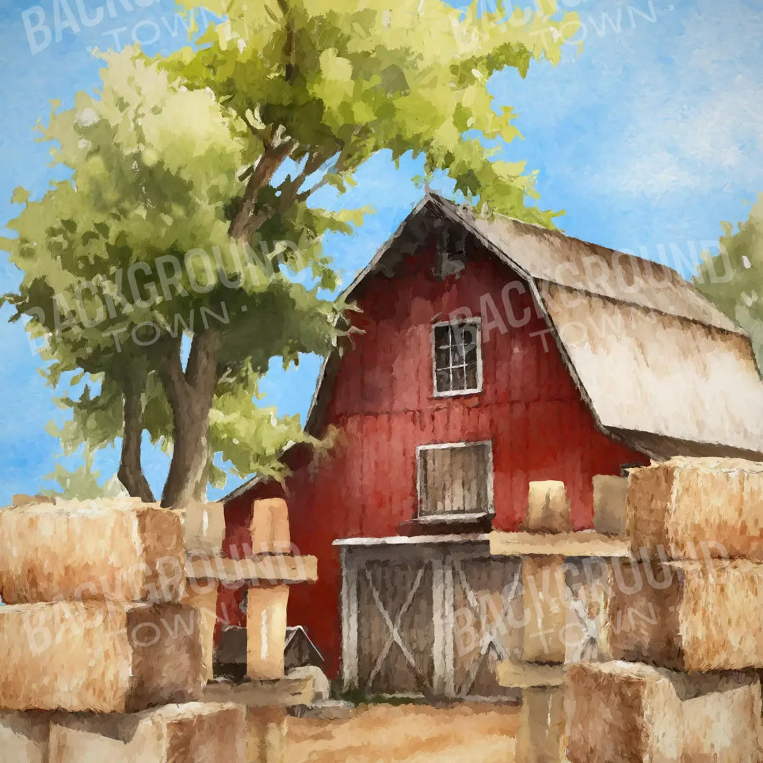 Grandpas Red Barn 10X10 Ultracloth ( 120 X Inch ) Backdrop