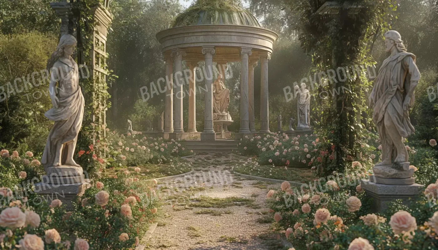Greek Garden In Morning 14’X8’ Ultracloth (168 X 96 Inch) Backdrop