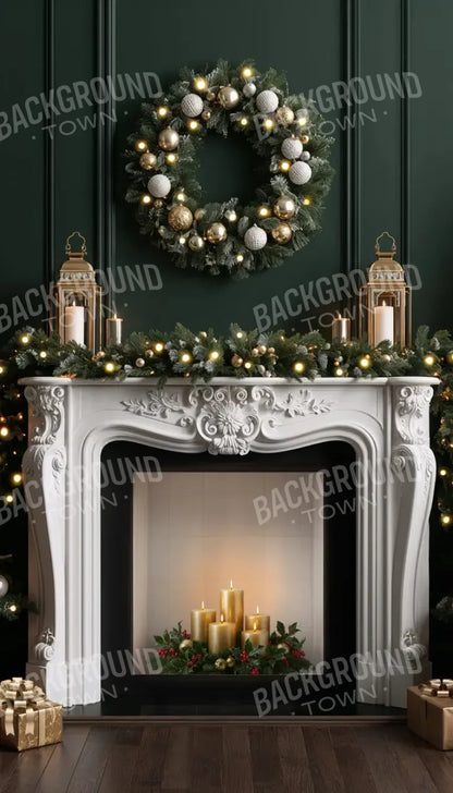 Green Christmas Room 8’x14’ UltraCloth (96 x 168 inch) Backdrop
