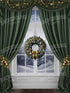 Green Christmas Window 6’x8’ Fleece (72 x 96 inch) Backdrop