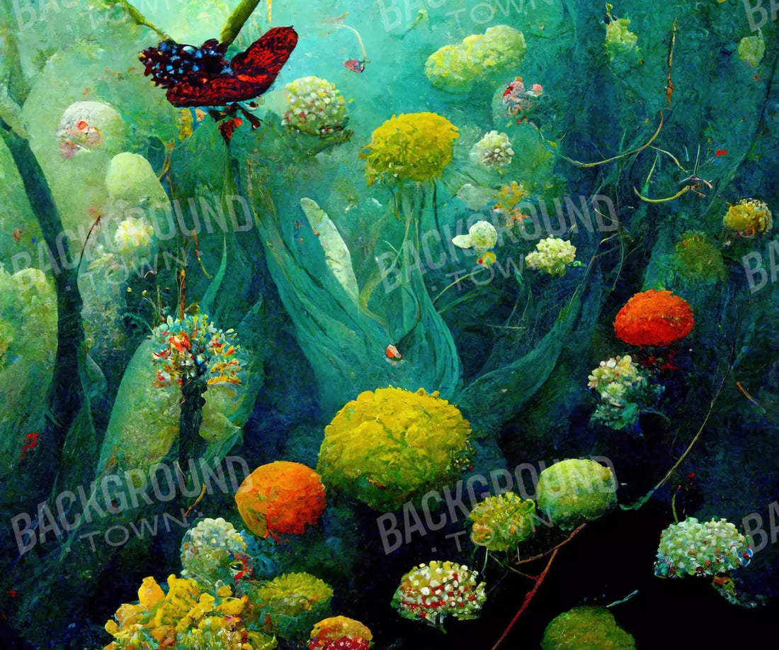 Green Sea 5X42 Fleece ( 60 X 50 Inch ) Backdrop