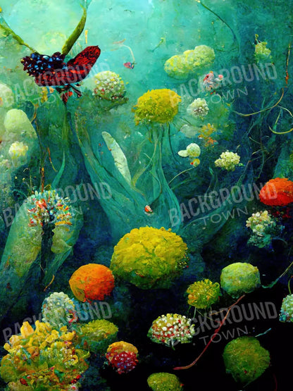 Green Sea 8X10 Fleece ( 96 X 120 Inch ) Backdrop