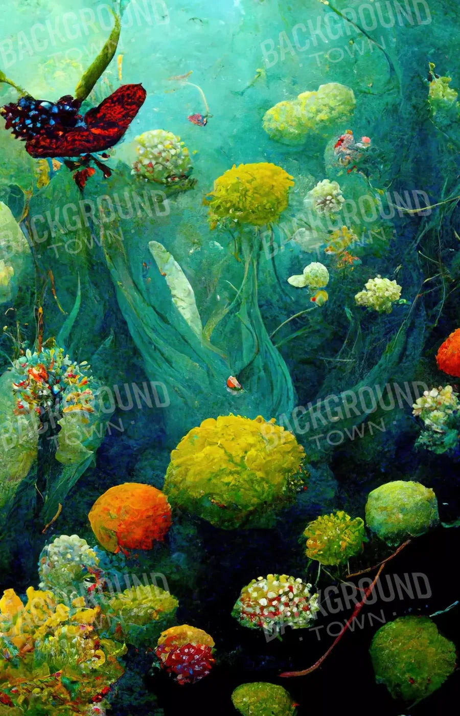 Green Sea 8X12 Ultracloth ( 96 X 144 Inch ) Backdrop