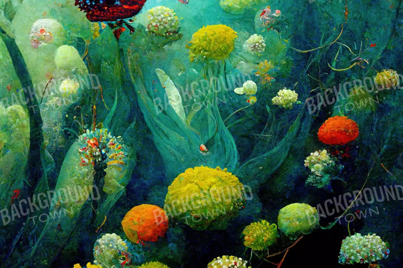 Green Sea 8X5 Ultracloth ( 96 X 60 Inch ) Backdrop