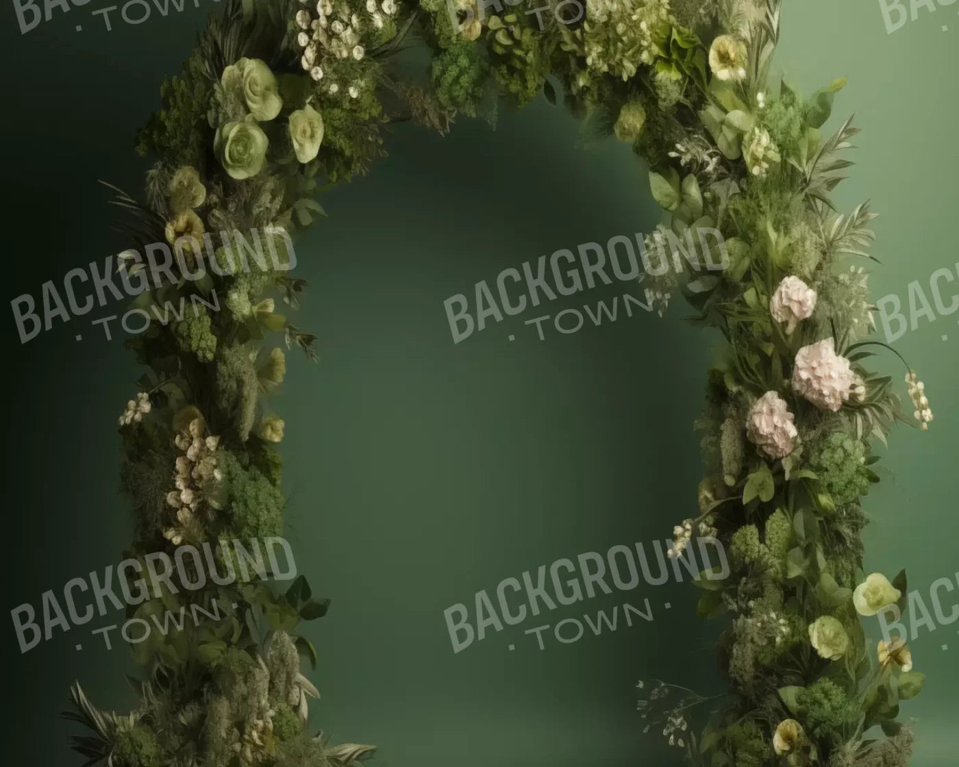 Green Studio Floral Arch 10’X8’ Fleece (120 X 96 Inch) Backdrop