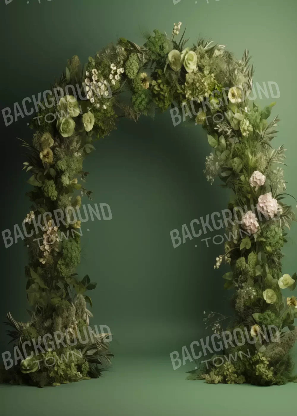 Green Studio Floral Arch 5’X7’ Ultracloth (60 X 84 Inch) Backdrop