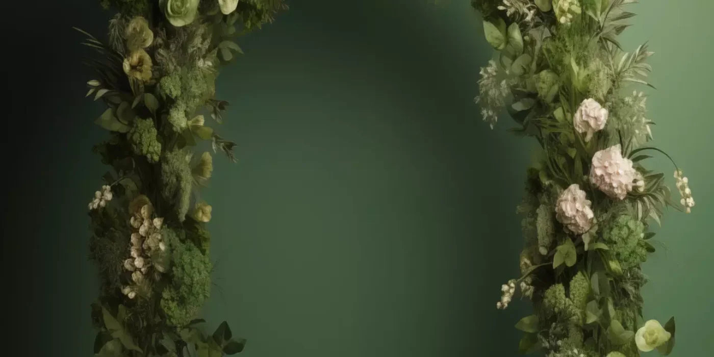 Green Studio Floral Arch Backdrop