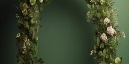 Green Studio Floral Arch Backdrop