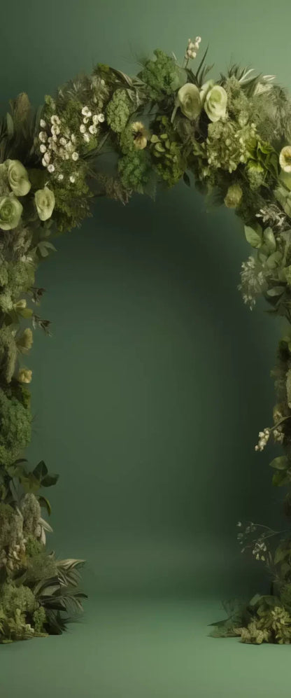 Green Studio Floral Arch Backdrop