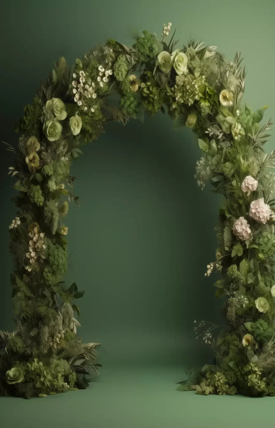 Green Studio Floral Arch 9’X14’ Ultracloth (108 X 168 Inch) Backdrop