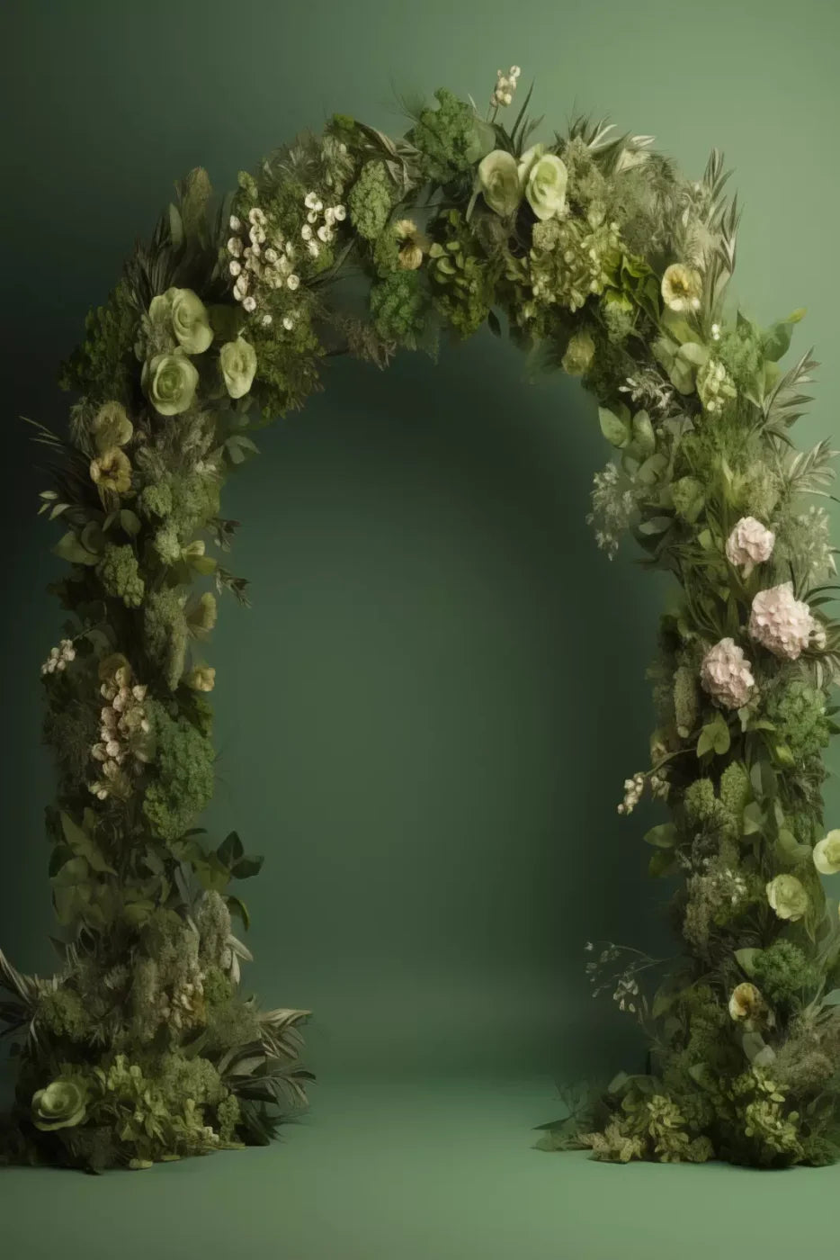 Green Studio Floral Arch 8’X12’ Ultracloth (96 X 144 Inch) Backdrop