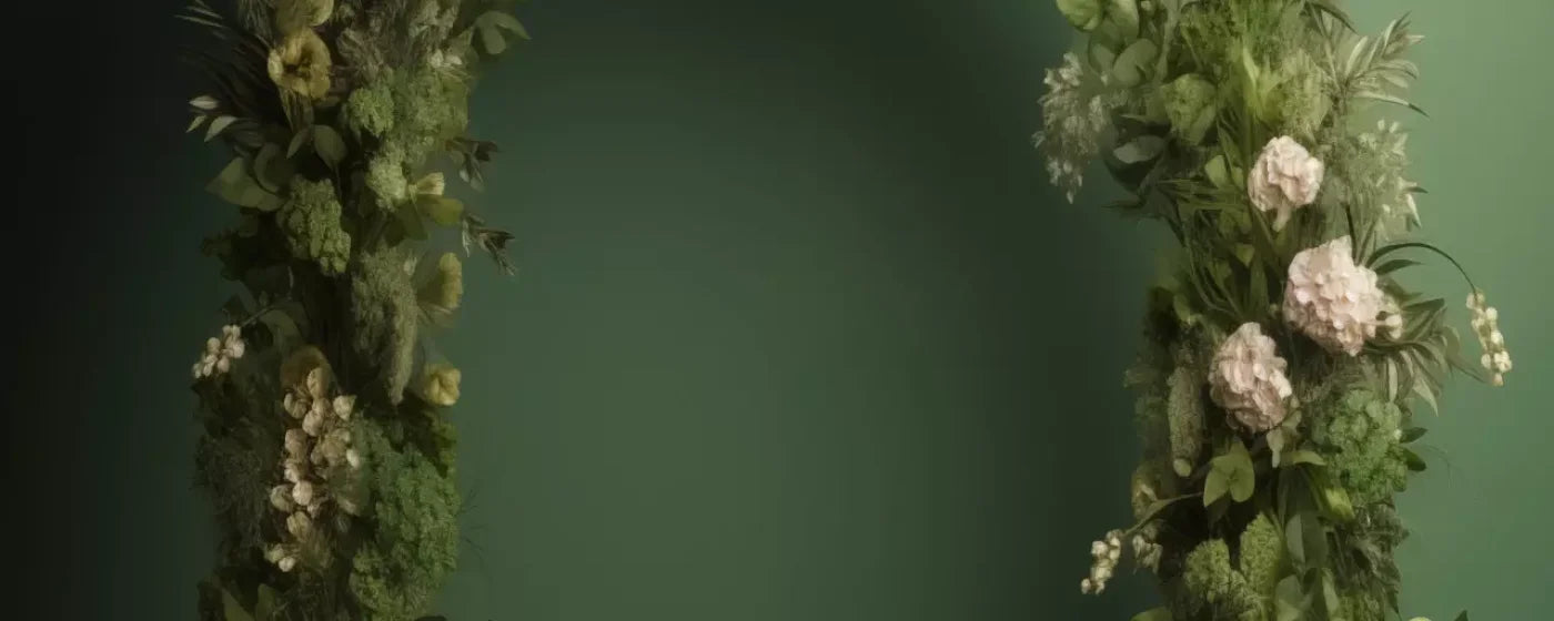 Green Studio Floral Arch Backdrop