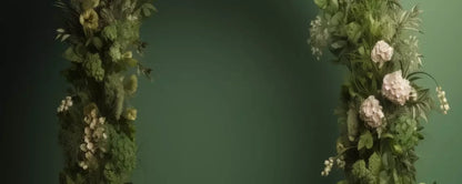 Green Studio Floral Arch Backdrop
