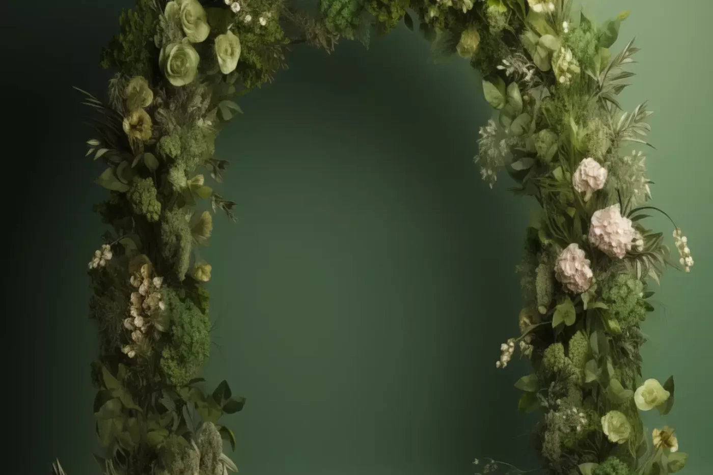 Green Studio Floral Arch 12’X8’ Ultracloth (144 X 96 Inch) Backdrop