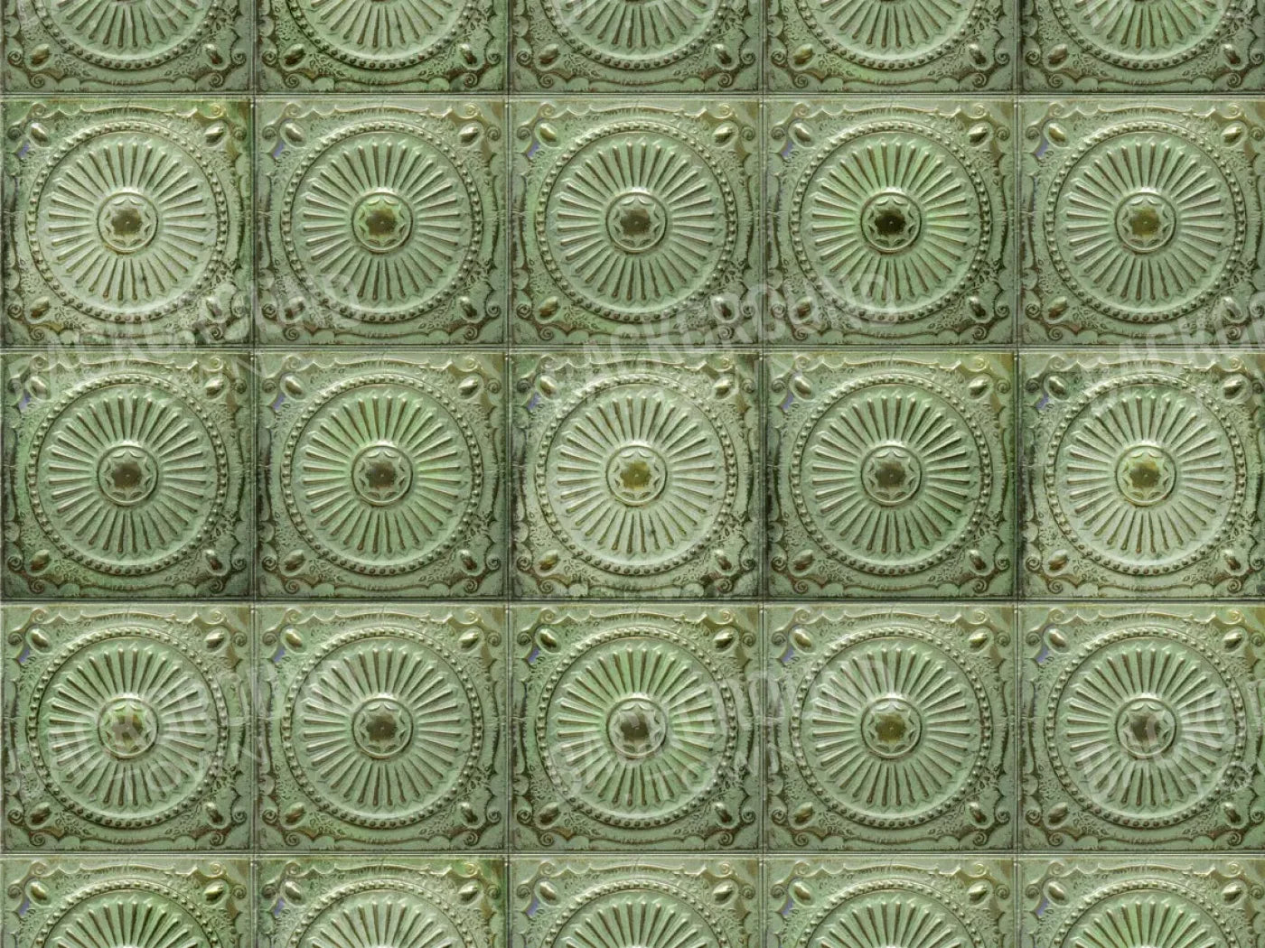 Green Tiles 10’X8’ Fleece (120 X 96 Inch) Backdrop