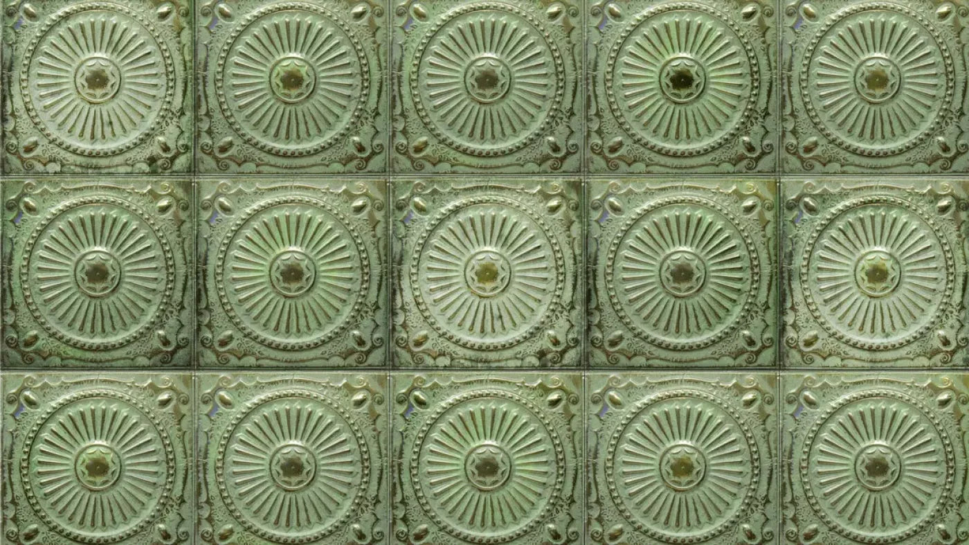 Green Tiles 14’X8’ Ultracloth (168 X 96 Inch) Backdrop