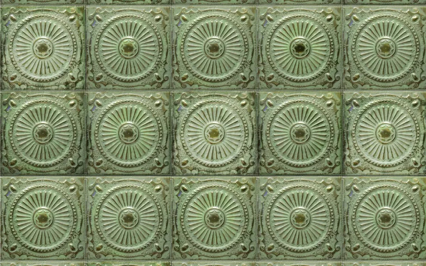 Green Tiles 14’X9’ Ultracloth (168 X 108 Inch) Backdrop