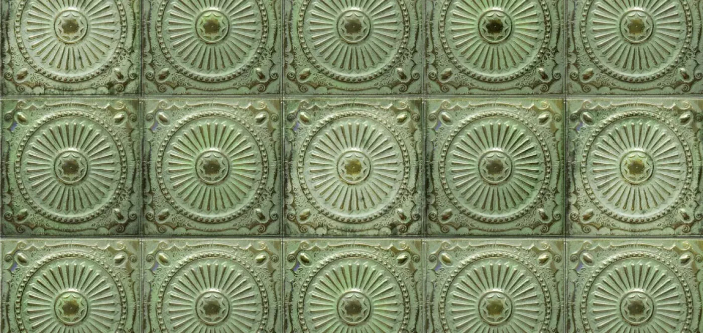 Green Tiles 16’X8’ Ultracloth (192 X 96 Inch) Backdrop