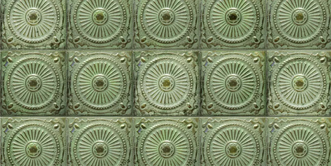 Green Tiles 20’X10’ Ultracloth (240 X 120 Inch) Backdrop