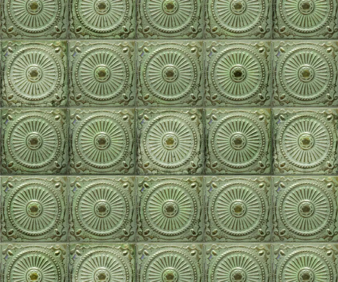Green Tiles 5’X4’2’ Fleece (60 X 50 Inch) Backdrop