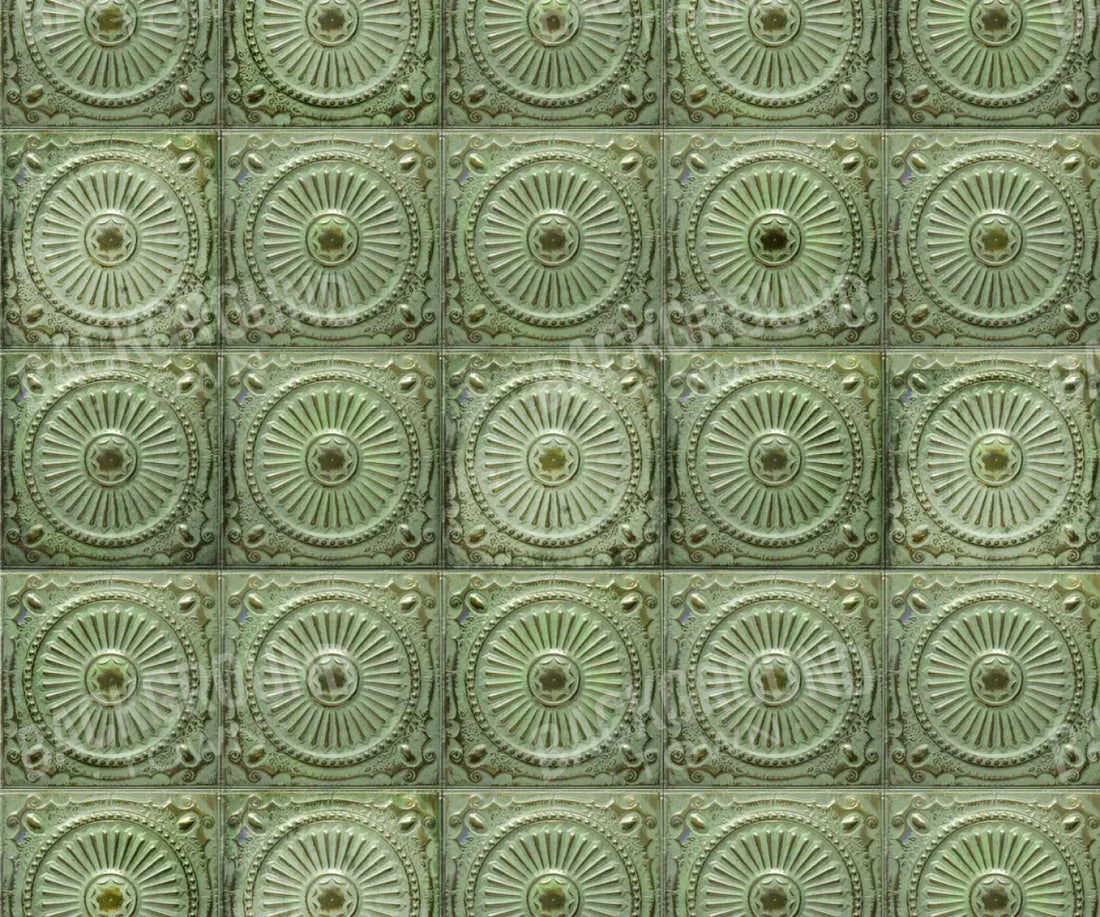 Green Tiles 5’X4’2’ Fleece (60 X 50 Inch) Backdrop