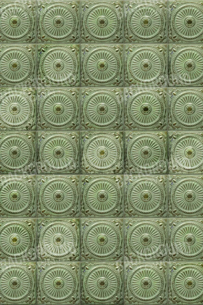 Green Tiles 5’X8’ Ultracloth (60 X 96 Inch) Backdrop