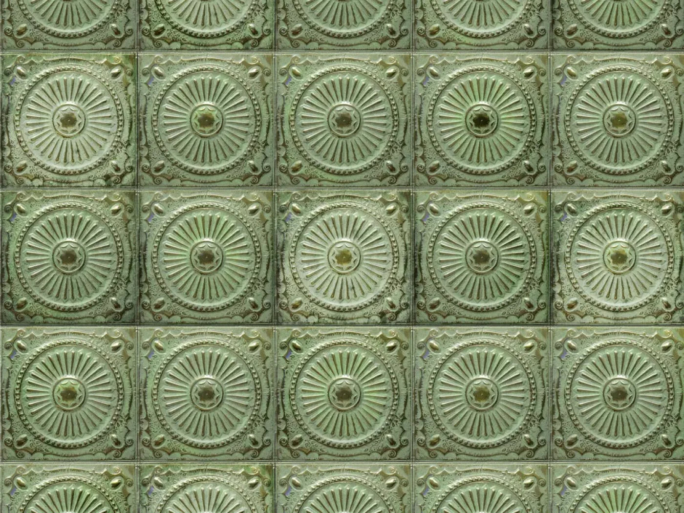 Green Tiles 6’8’X5’ Fleece (80 X 60 Inch) Backdrop