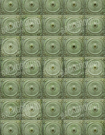 Green Tiles 6’X8’ Fleece (72 X 96 Inch) Backdrop