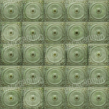 Green Tiles 8’X8’ Fleece (96 X Inch) Backdrop
