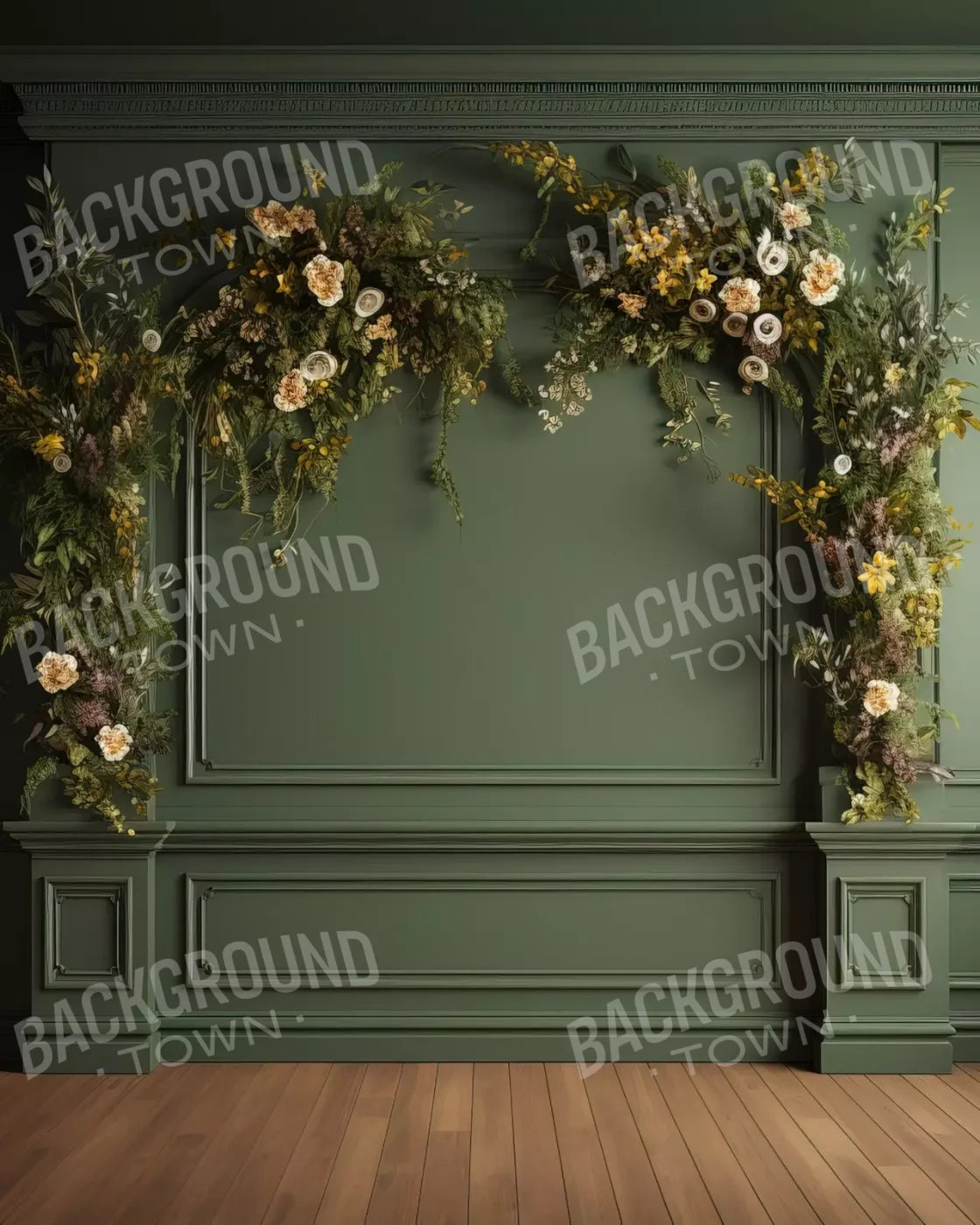Green Wall I 8X10 Fleece ( 96 X 120 Inch ) Backdrop