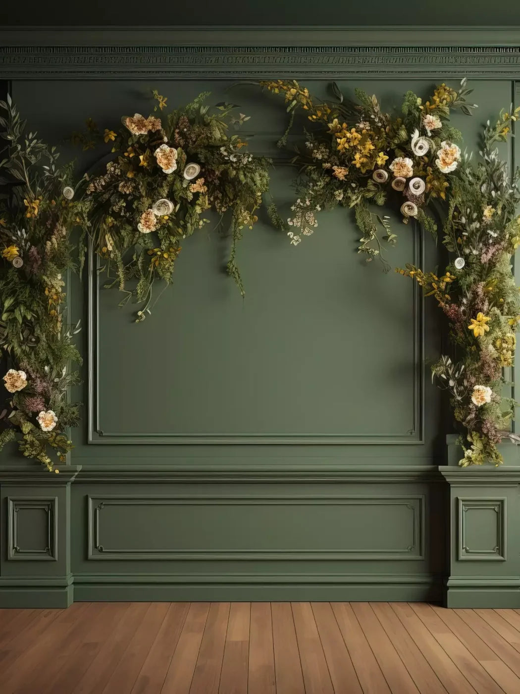 Green Wall I 5X68 Fleece ( 60 X 80 Inch ) Backdrop