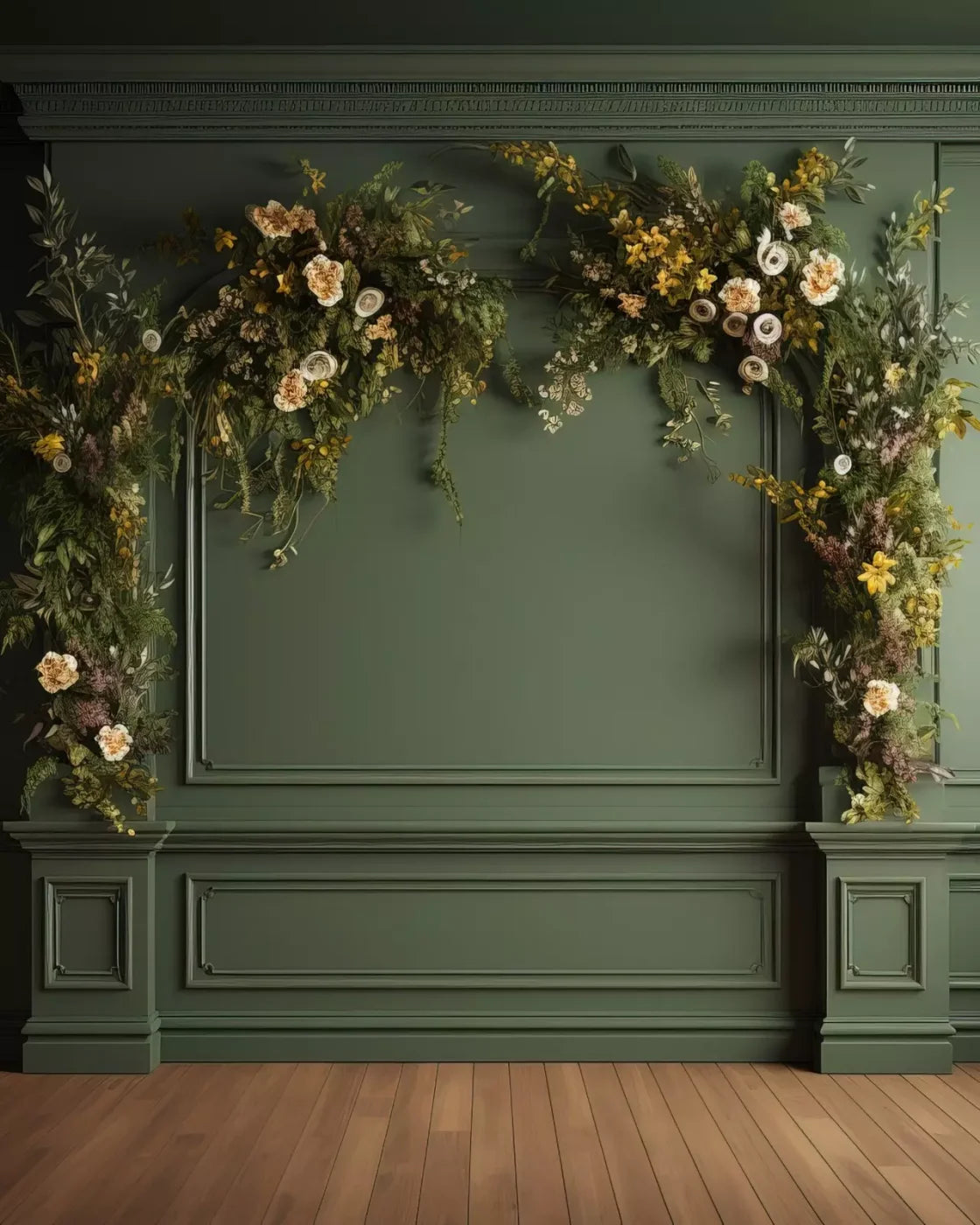 Green Wall I 8X10 Fleece ( 96 X 120 Inch ) Backdrop