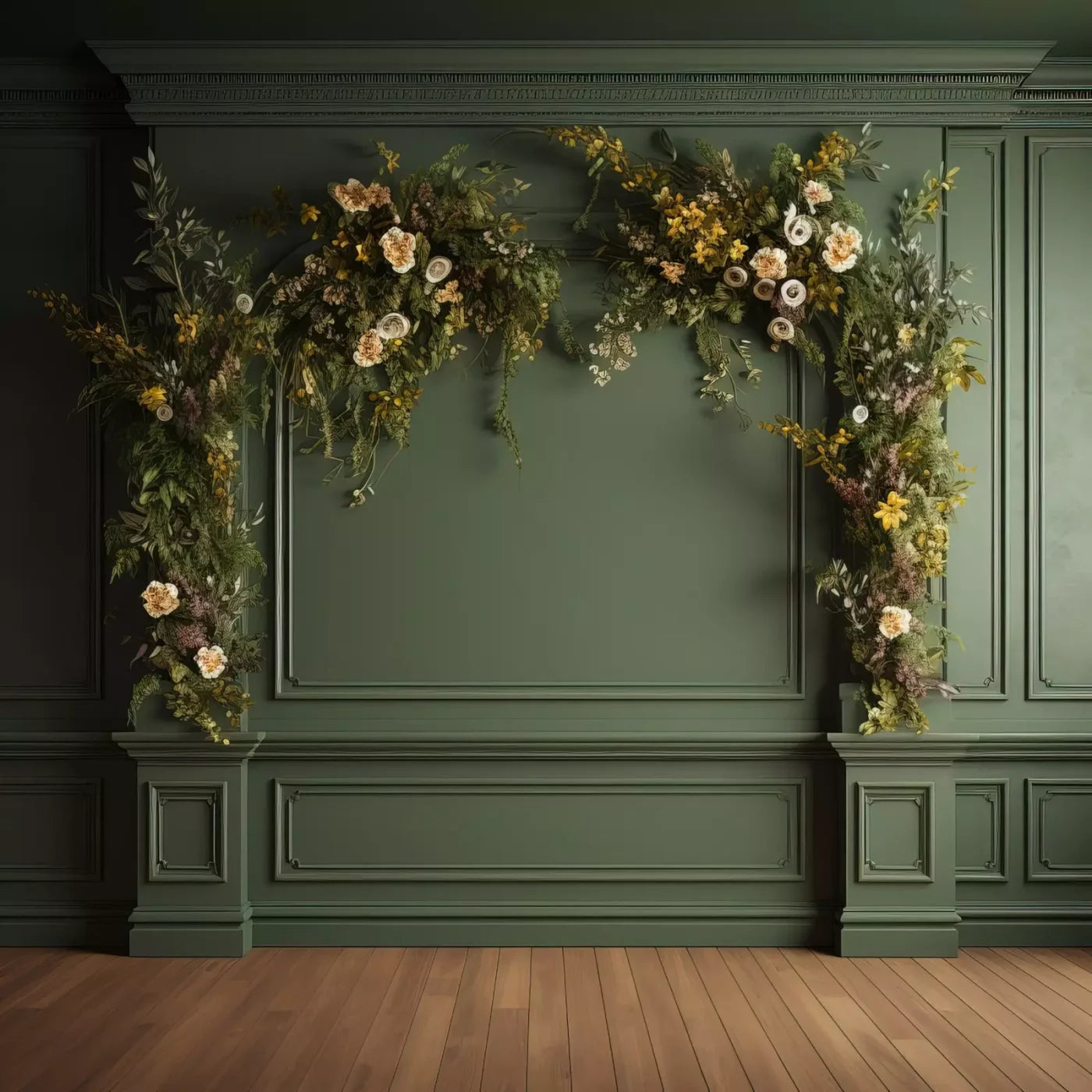 Green Wall I 8X8 Fleece ( 96 X Inch ) Backdrop