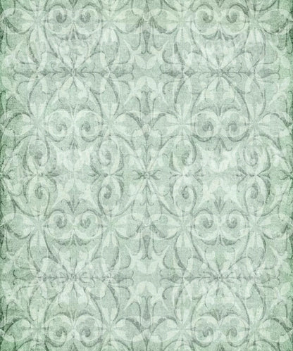 Green Damask Backdrop for Photography