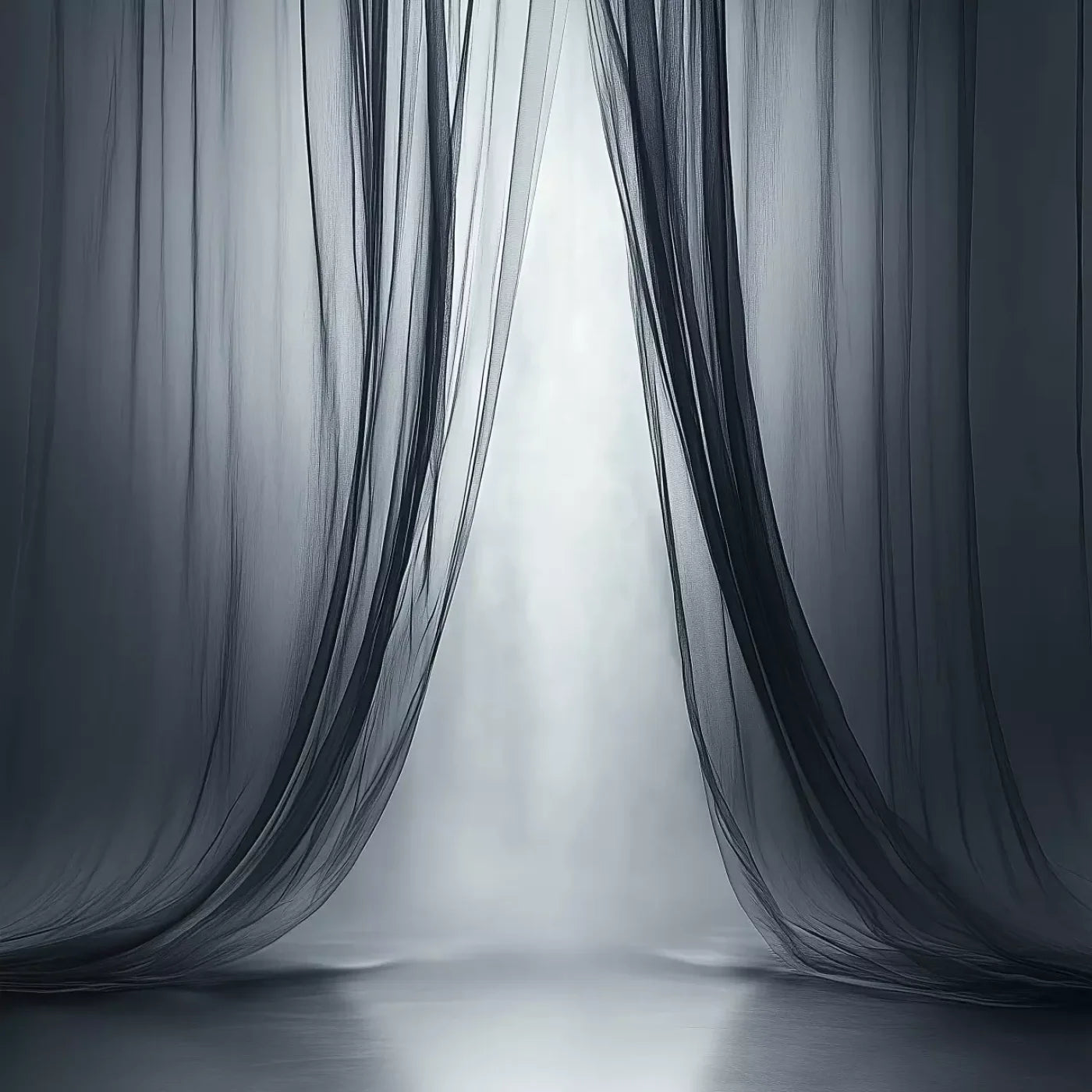 Grey Sheer Curtains I 10’X10’ Ultracloth (120 X Inch) Backdrop