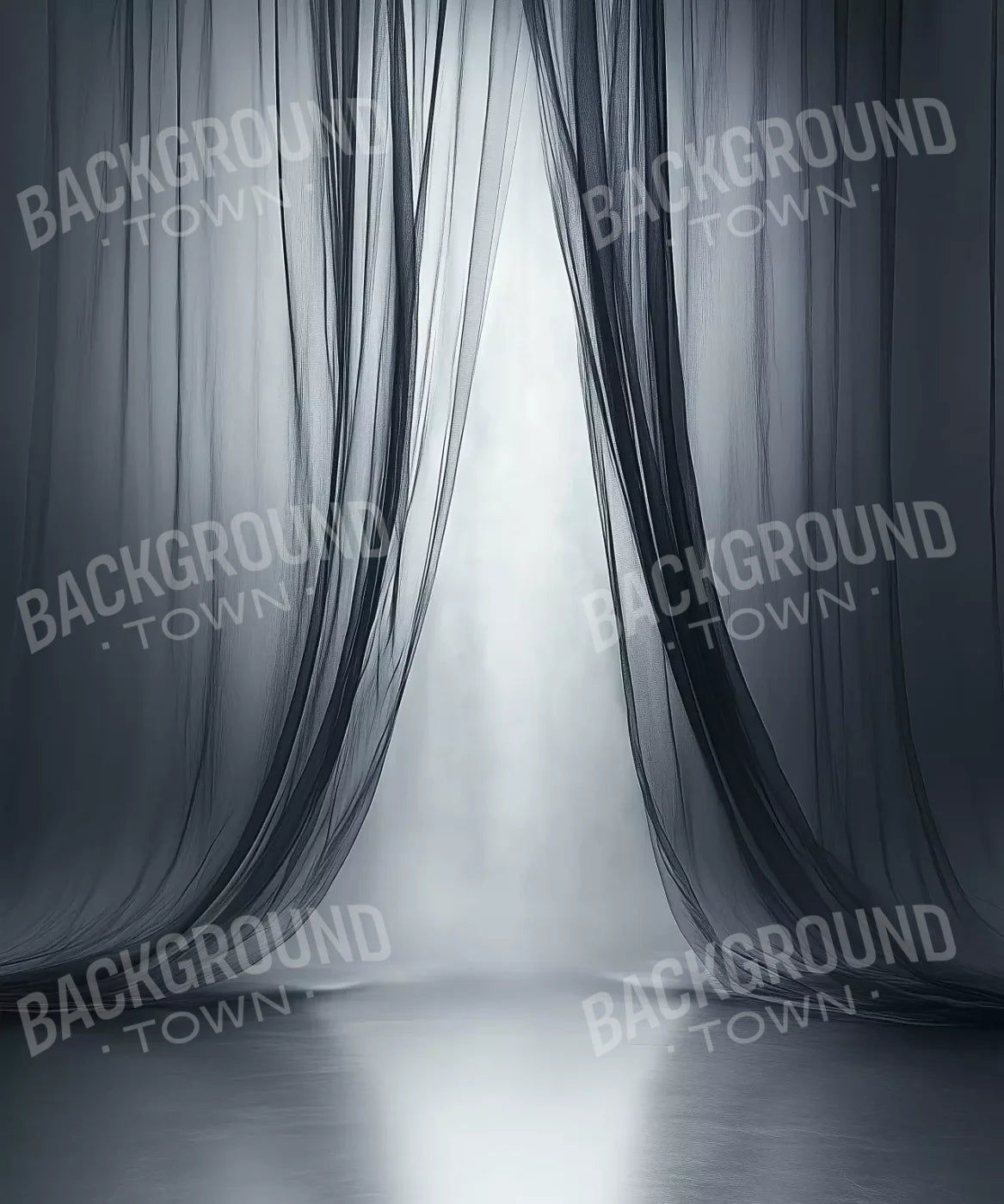 Grey Sheer Curtains I 10’X12’ Ultracloth (120 X 144 Inch) Backdrop