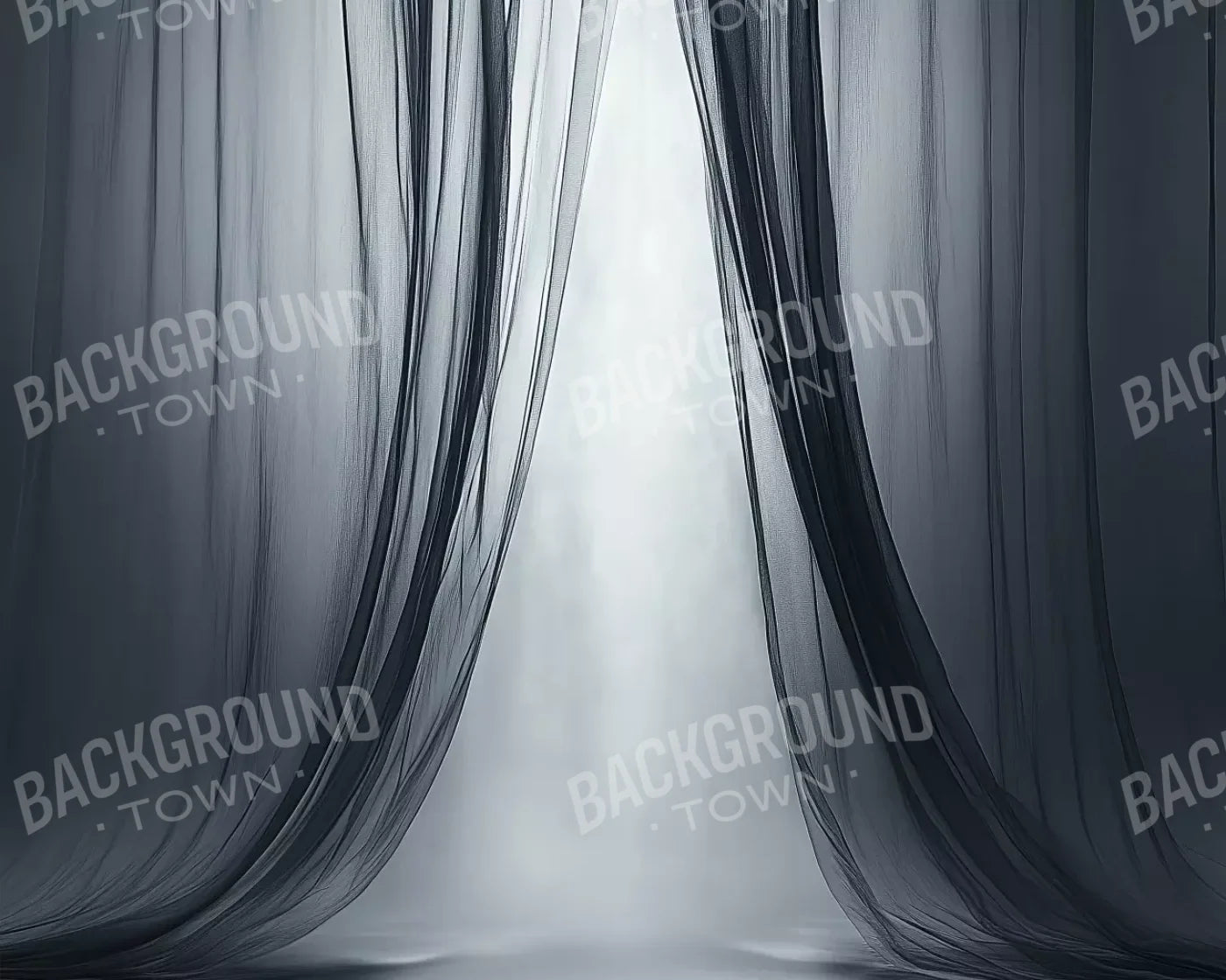 Grey Sheer Curtains I 10’X8’ Fleece (120 X 96 Inch) Backdrop