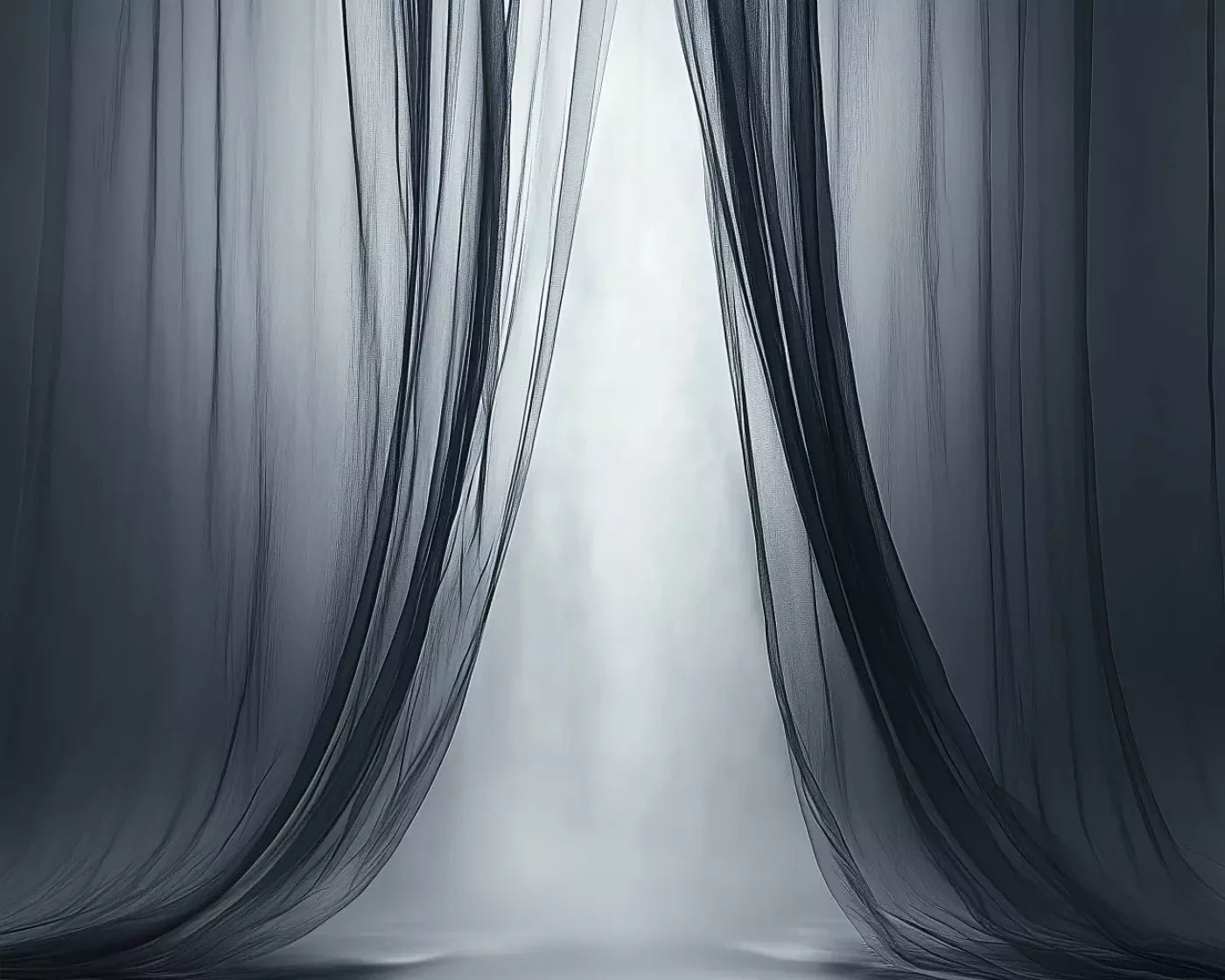 Grey Sheer Curtains I 10’X8’ Fleece (120 X 96 Inch) Backdrop