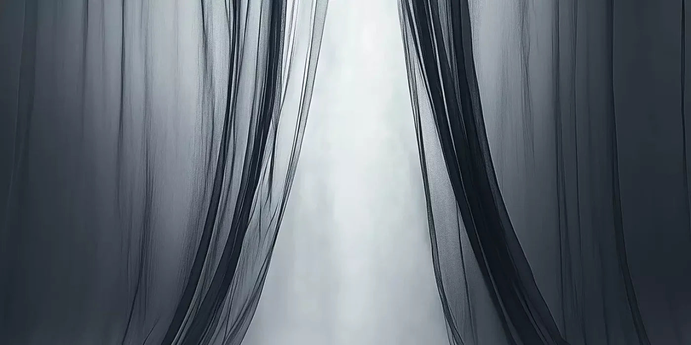 Grey Sheer Curtains I 16’X8’ Ultracloth (192 X 96 Inch) Backdrop
