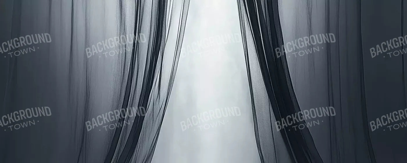 Grey Sheer Curtains I 20’X8’ Ultracloth (240 X 96 Inch) Backdrop