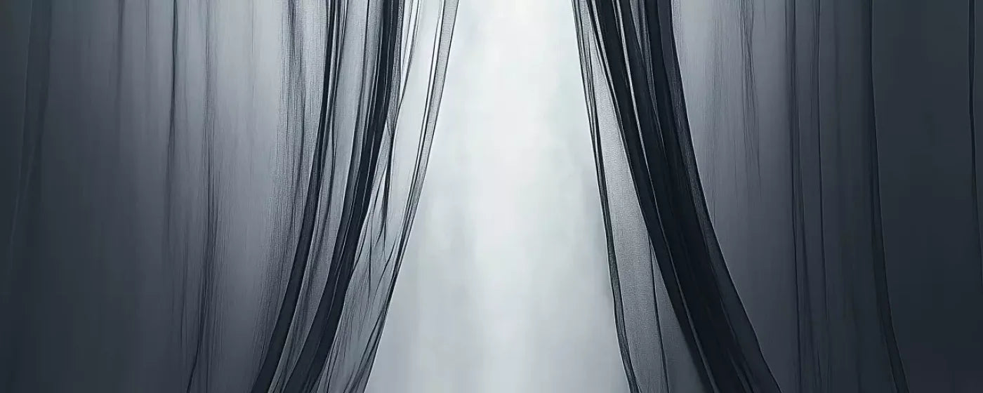 Grey Sheer Curtains I 20’X8’ Ultracloth (240 X 96 Inch) Backdrop