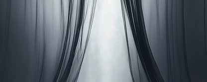 Grey Sheer Curtains I 20’X8’ Ultracloth (240 X 96 Inch) Backdrop