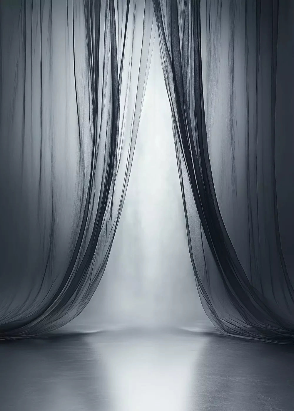 Grey Sheer Curtains I 5’X7’ Ultracloth (60 X 84 Inch) Backdrop