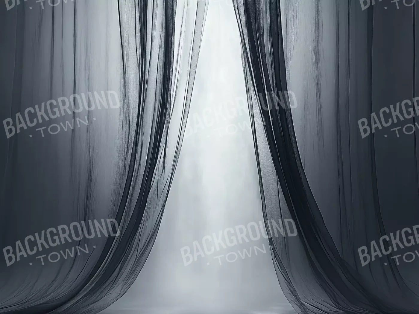 Grey Sheer Curtains I 6’8X5’ Fleece (80 X 60 Inch) Backdrop