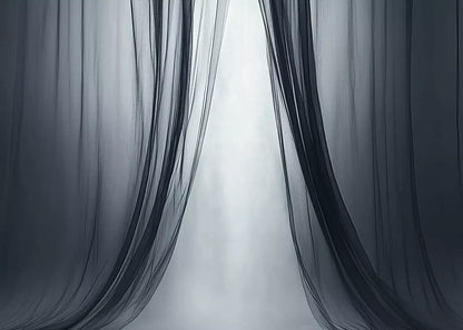Grey Sheer Curtains I 7’X5’ Ultracloth (84 X 60 Inch) Backdrop
