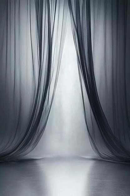 Grey Sheer Curtains I 8’X12’ Ultracloth (96 X 144 Inch) Backdrop